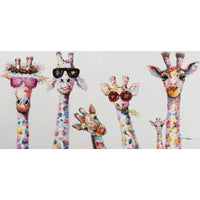 Jirafas de dibujos animados - Cuadro de lienzo para pared