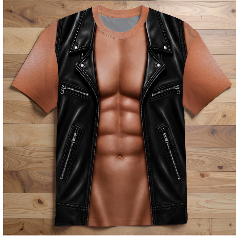 Casual, Fun, and Playful Muscle-Print Design Shirt