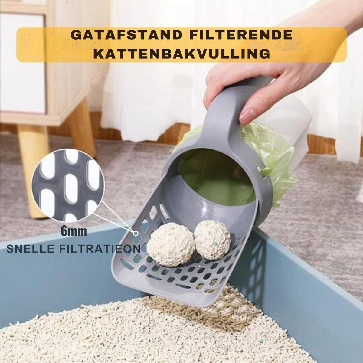 Cat Litter Scoop with Waste Bin | Includes 8 Waste Bag Rolls