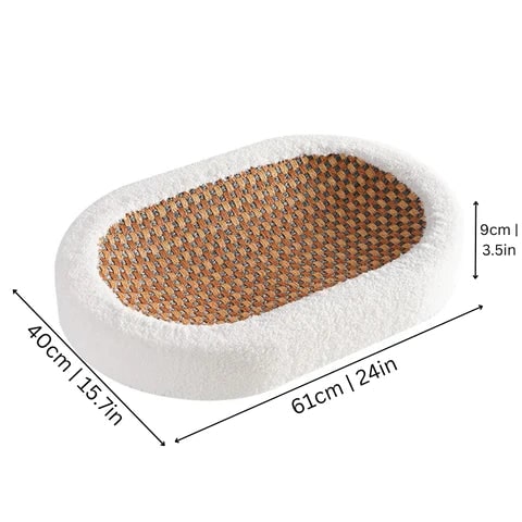 Cat Scratcher Bed and Couch with Plush Fleece Bolster and Woven Mat