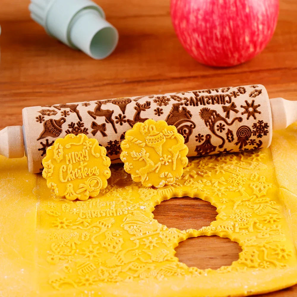 Christmas Embossed Rolling Pin