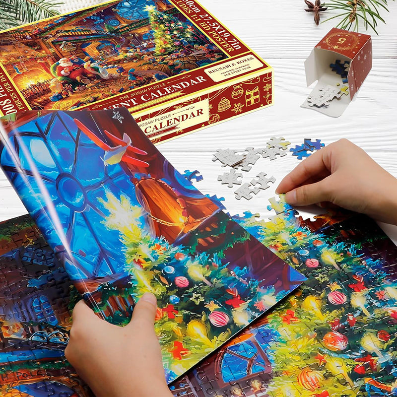 Christmas Jigsaw Puzzle Advent Calendar - 24-Day Countdown