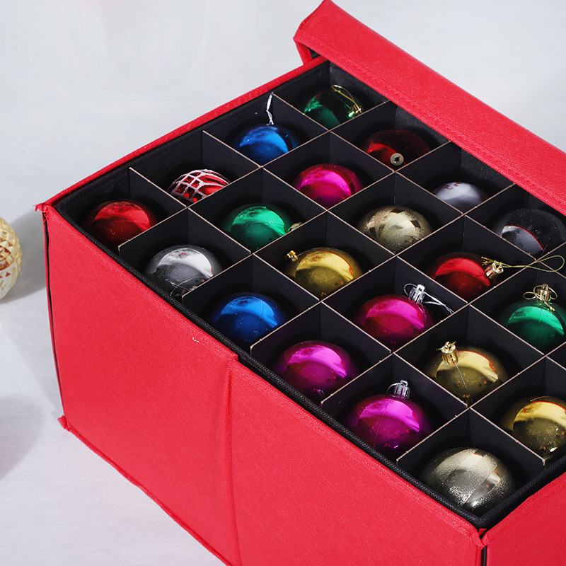 Christmas Ornament Storage Box with Stackable Trays and Dividers