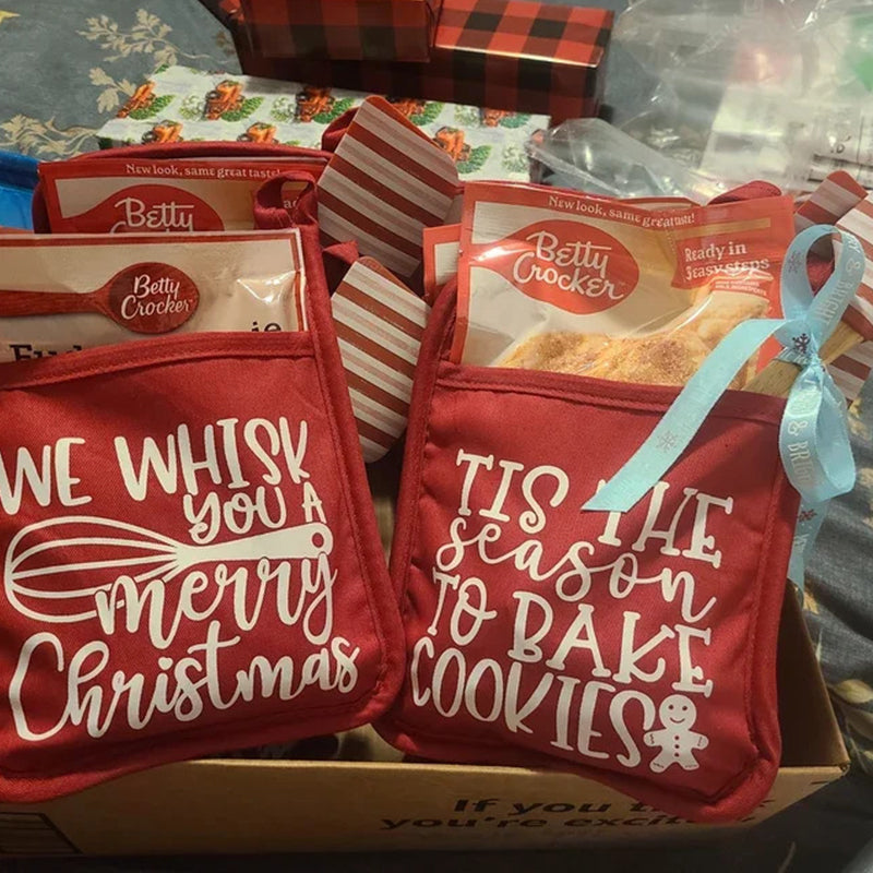 Kit de cuisson avec manique de Noël