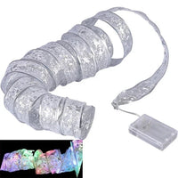 Christmas Ribbon Lights – LED String Lights with Organza Ribbon for Christmas Tree, 6 Styles