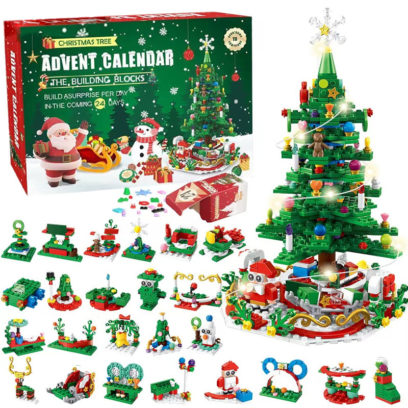 Calendrier de l’Avent sapin de Noël 2026 – Ensemble de construction de décoration de fête à fabriquer soi-même