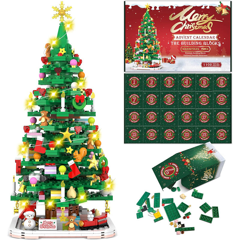 Calendrier de l’Avent sapin de Noël 2026 – Ensemble de construction de décoration de fête à fabriquer soi-même
