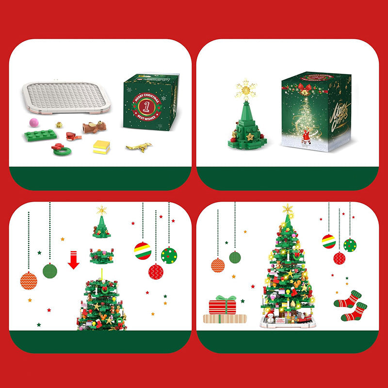 Calendrier de l’Avent sapin de Noël 2026 – Ensemble de construction de décoration de fête à fabriquer soi-même