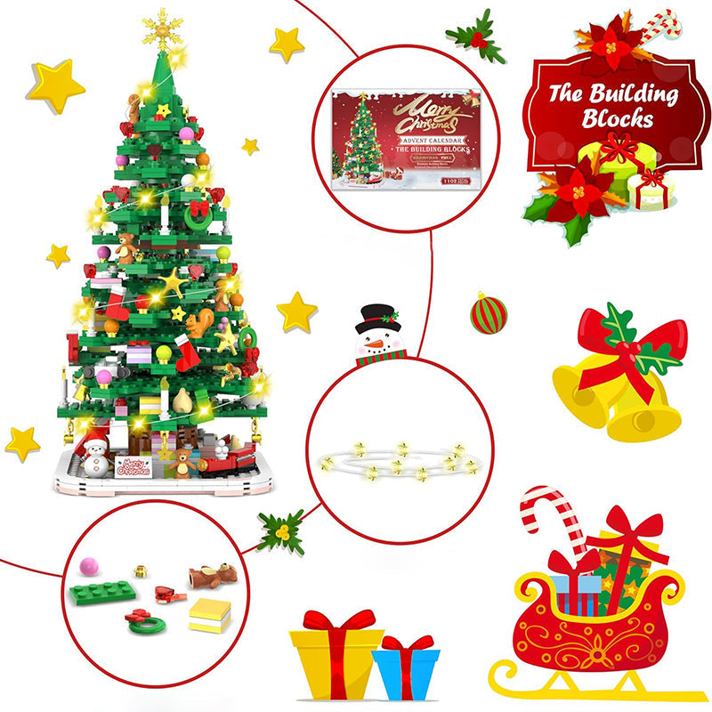Calendrier de l’Avent sapin de Noël 2026 – Ensemble de construction de décoration de fête à fabriquer soi-même