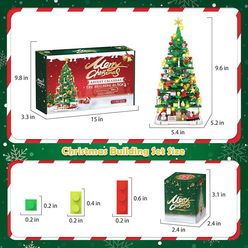 Calendrier de l’Avent sapin de Noël 2026 – Ensemble de construction de décoration de fête à fabriquer soi-même