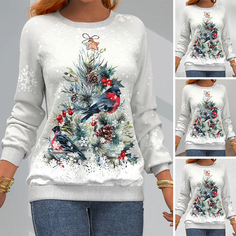 Christmas Tree Print Sweatshirt