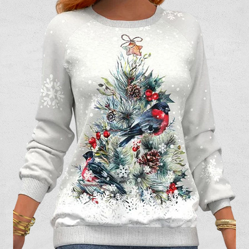Christmas Tree Print Sweatshirt