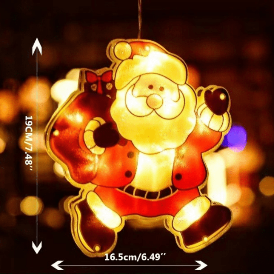 Christmas Window Lights — Compact Double-Sided Warm Indoor & Outdoor Holiday Lighting