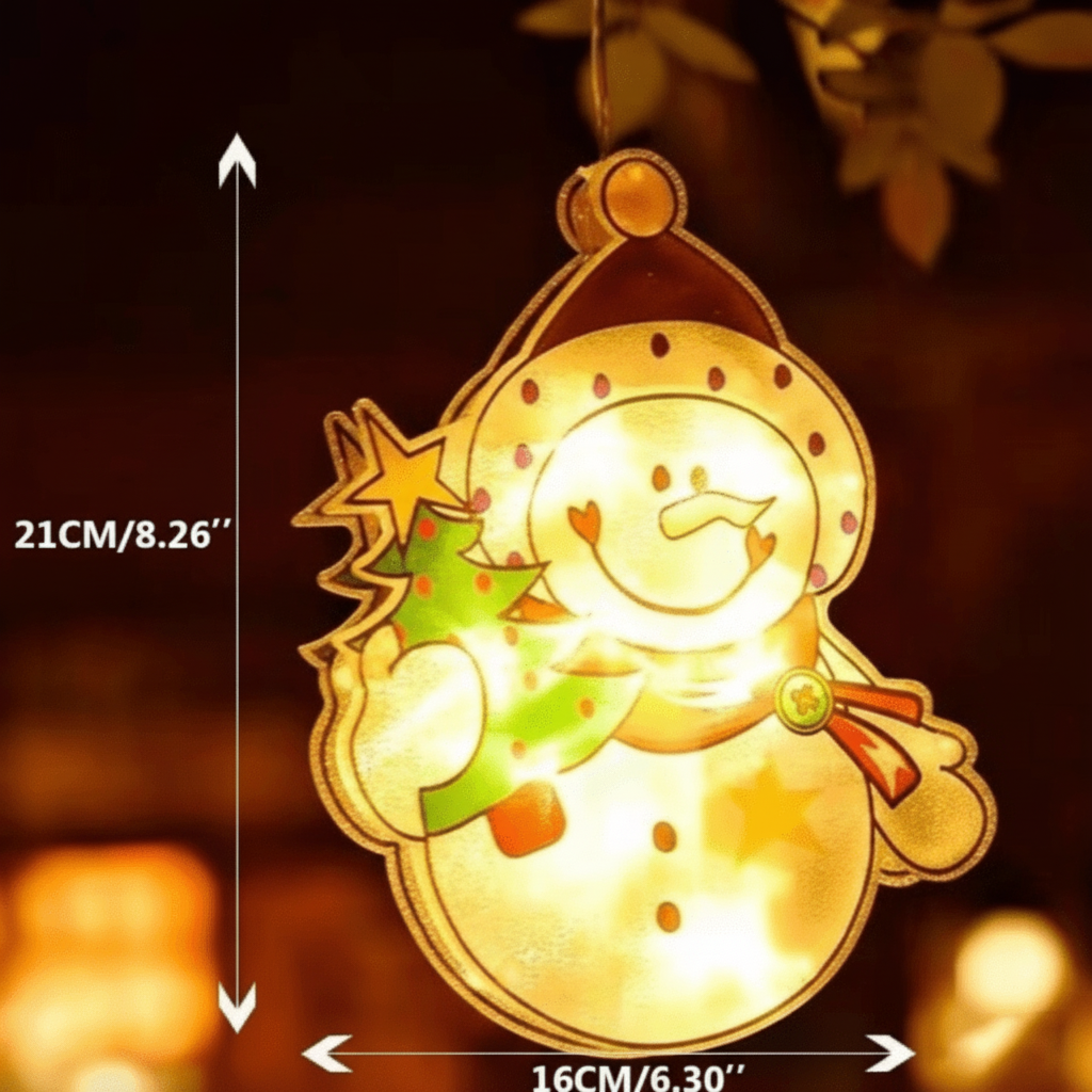 Christmas Window Lights — Compact Double-Sided Warm Indoor & Outdoor Holiday Lighting