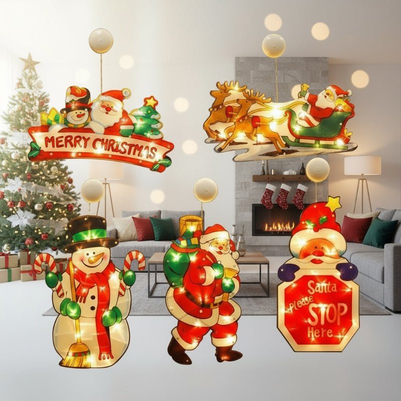 Christmas Window Lights — Compact Double-Sided Warm Indoor & Outdoor Holiday Lighting