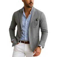 Classic Men's Blazer with Lapel Collar
