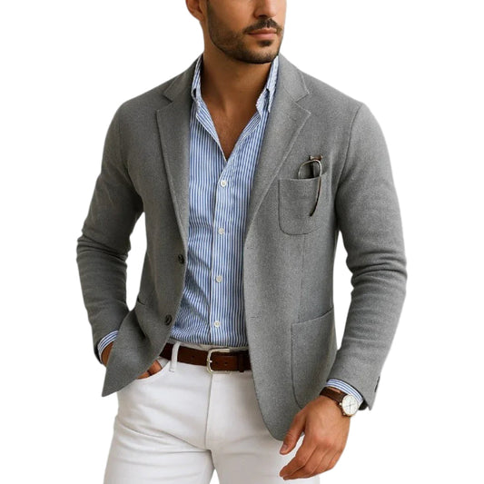 Classic Men's Blazer with Lapel Collar