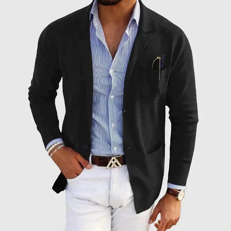 Classic Men's Blazer with Lapel Collar