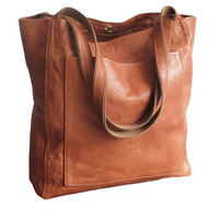 Bolso Tote Retro de Cuero Natural