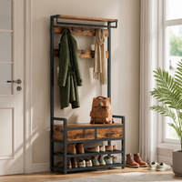 Porte-manteau avec banc à chaussures