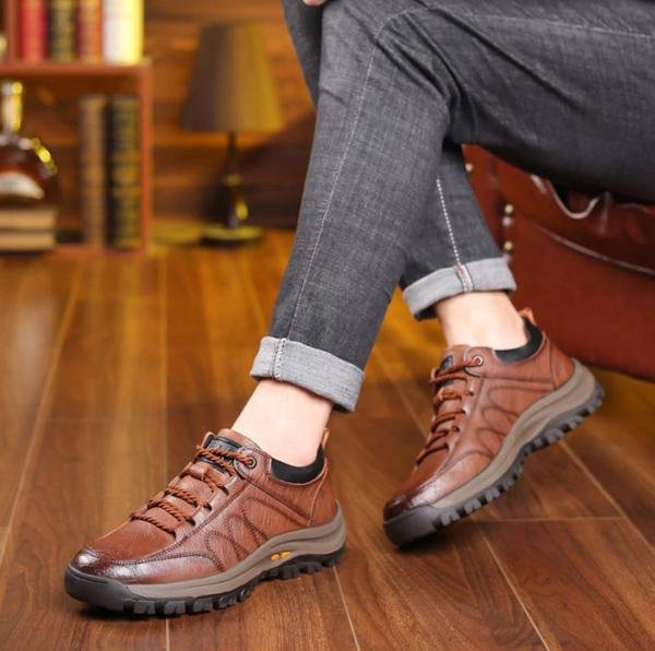 Comfortable and Waterproof Orthopedic Leather Shoes for Men