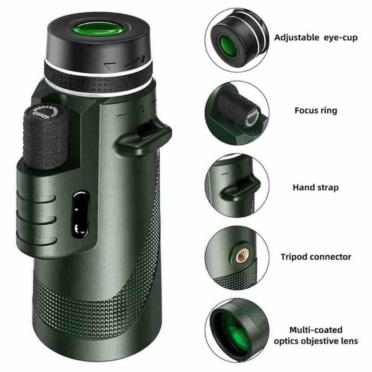 Compact HD Ultra Zoom Monocular for Hiking and Birdwatching