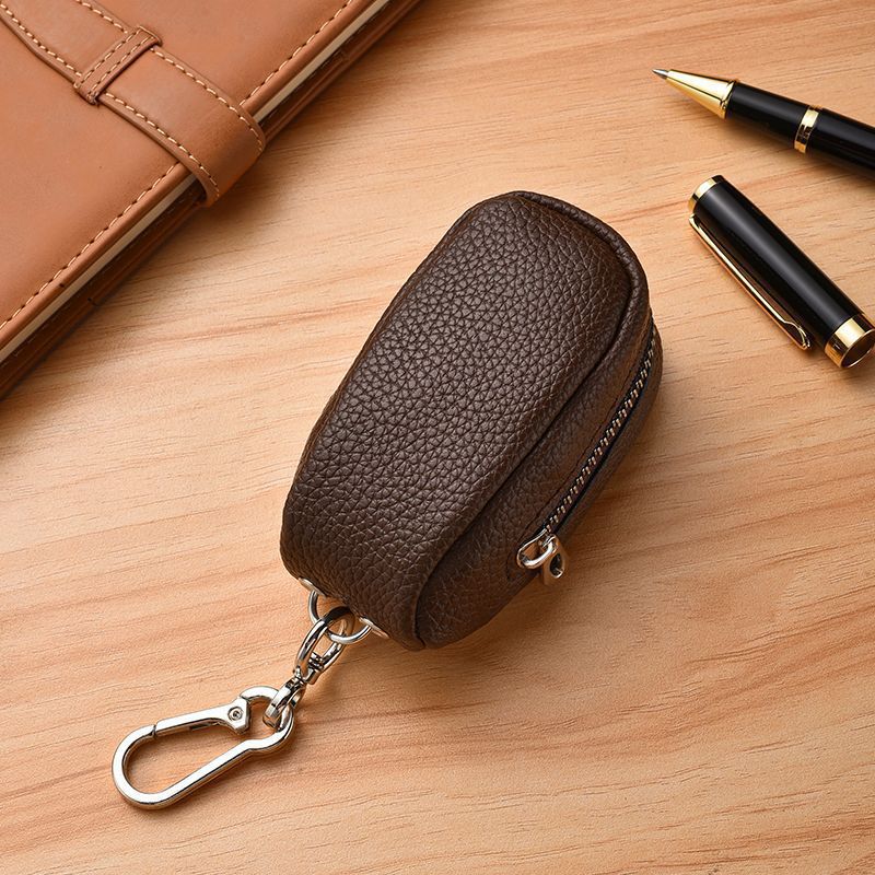 Compact Leather Keychain Pouch