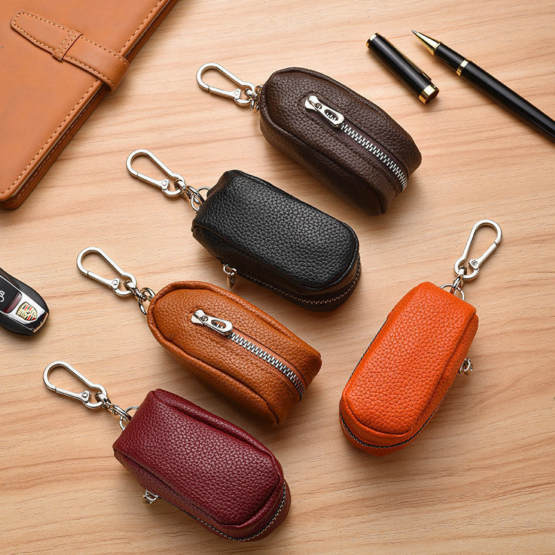 Compact Leather Keychain Pouch
