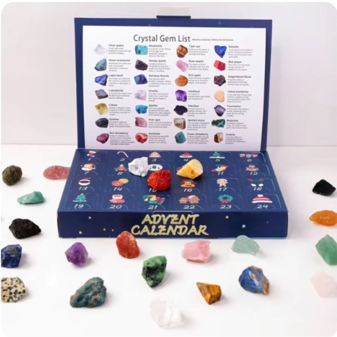 Crystal Advent Calendar - Christmas Countdown with 24 Magical Crystals