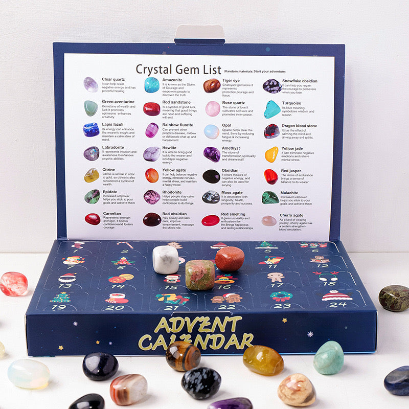 Crystal Advent Calendar - Christmas Countdown with 24 Magical Crystals