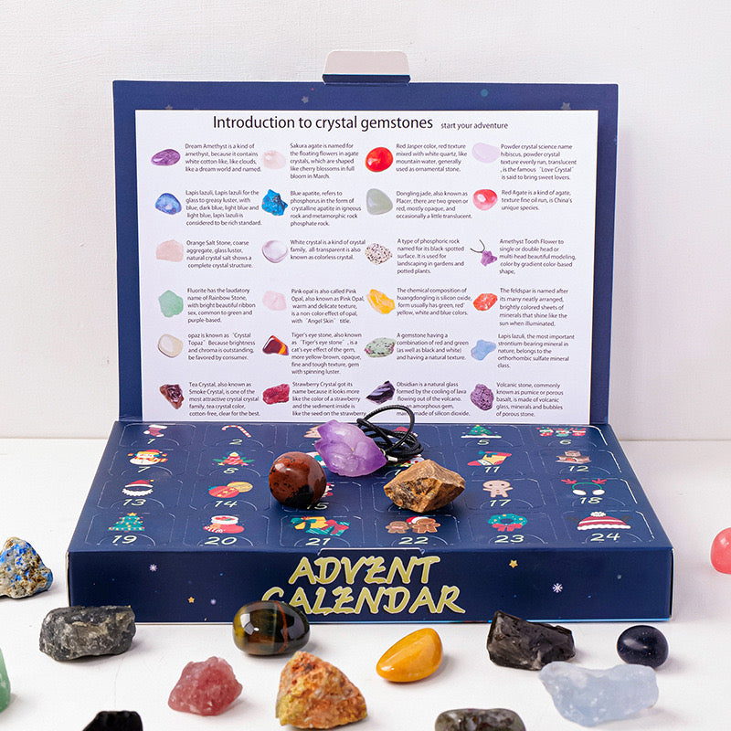 Crystal Advent Calendar - Christmas Countdown with 24 Magical Crystals