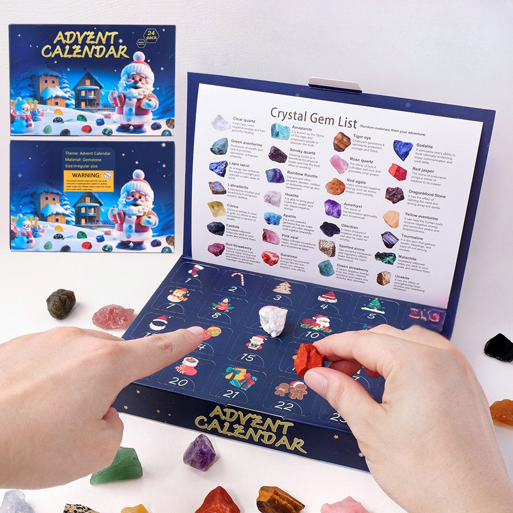 Crystal Advent Calendar - Christmas Countdown with 24 Magical Crystals