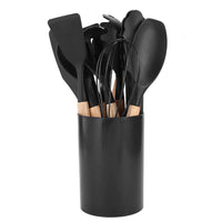 Davy | 12-Piece Silicone Kitchen Tool Set with Wooden Handles