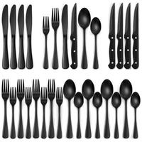 Davy | 24-Piece Cutlery Set | Stainless Steel | Black Design
