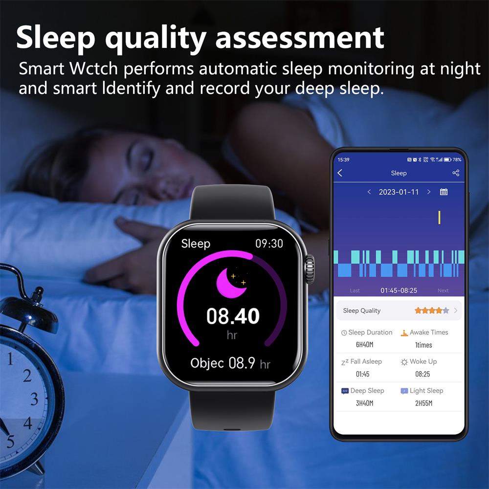 Davy | Blood Sugar Blood Pressure Blood Oxygen Sleep Monitor Waterproof Smartwatch