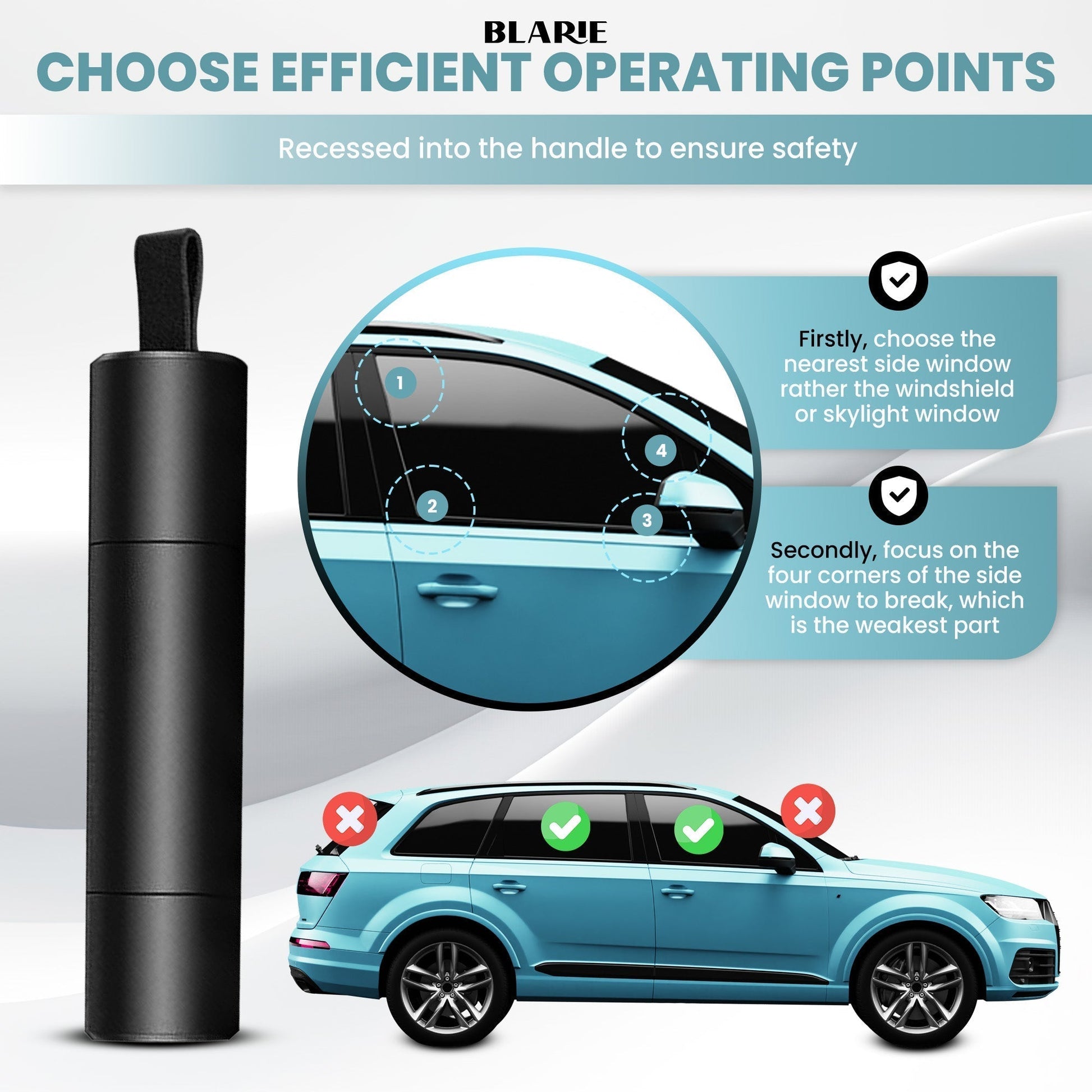 Davy | Car Safety Hammer – Important Car Escape Tool & Window Breaker for Emergencies