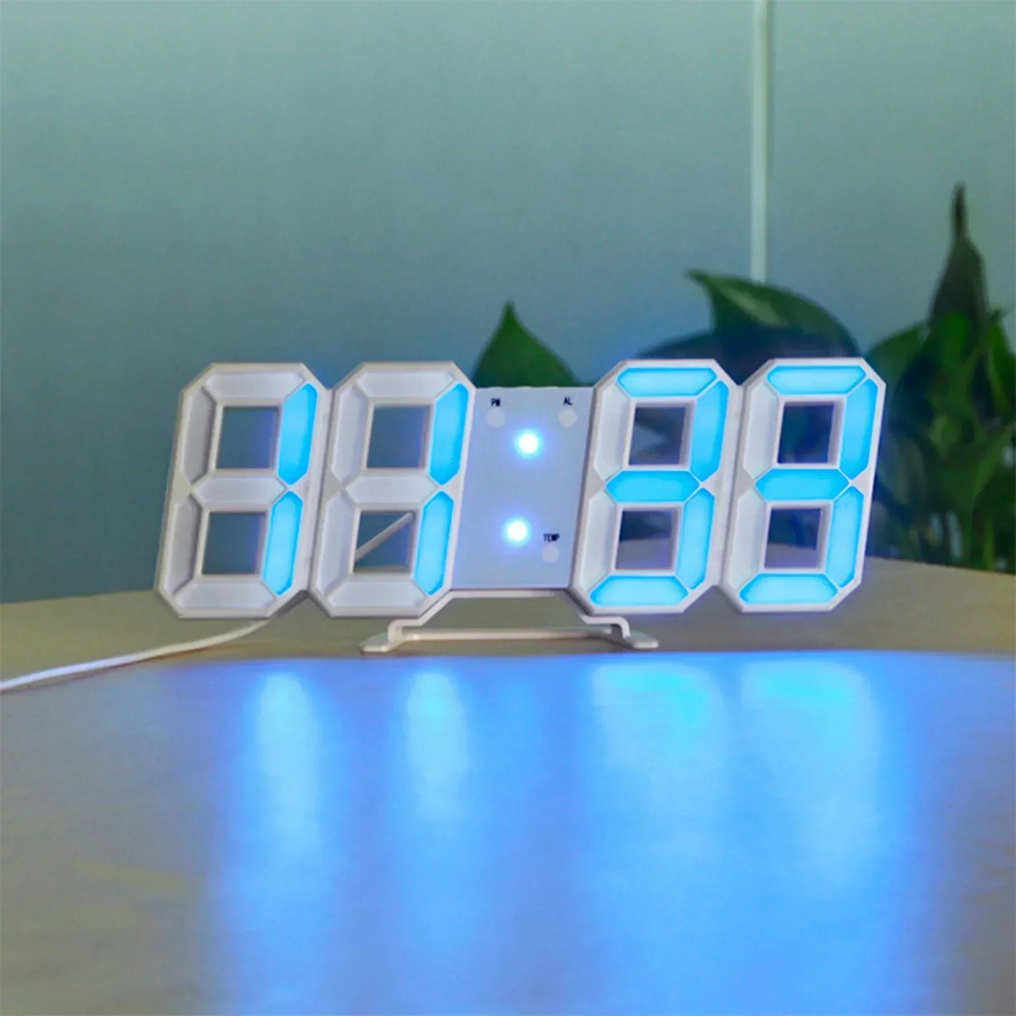 Davy | Digital 3D LED Wall Clock – Modern Design with Dimming Function and Optimal Visibility