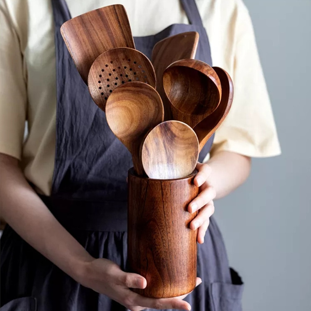 Davy | Ecochef – Teak Tree Kitchen Utensil Set