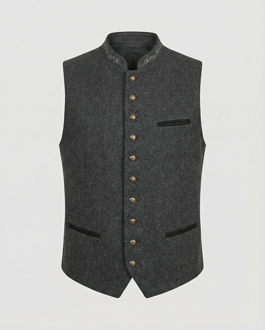 Davy - Elegant Men's Traditional Waistcoat Gray