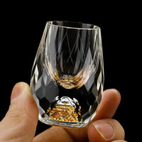 Davy | Vasos de Cristal Hechos a Mano con Láminas de Oro – Paquete de 2 para Whisky