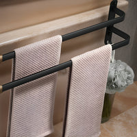 Davy | Porte-serviettes HangEase à 3 niveaux – Support mural en aluminium noir sans perçage