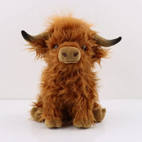 Davy | Vaca Highland Cuddle | Juguete de Peluche Suave y Acogedor | Marrón/Blanco