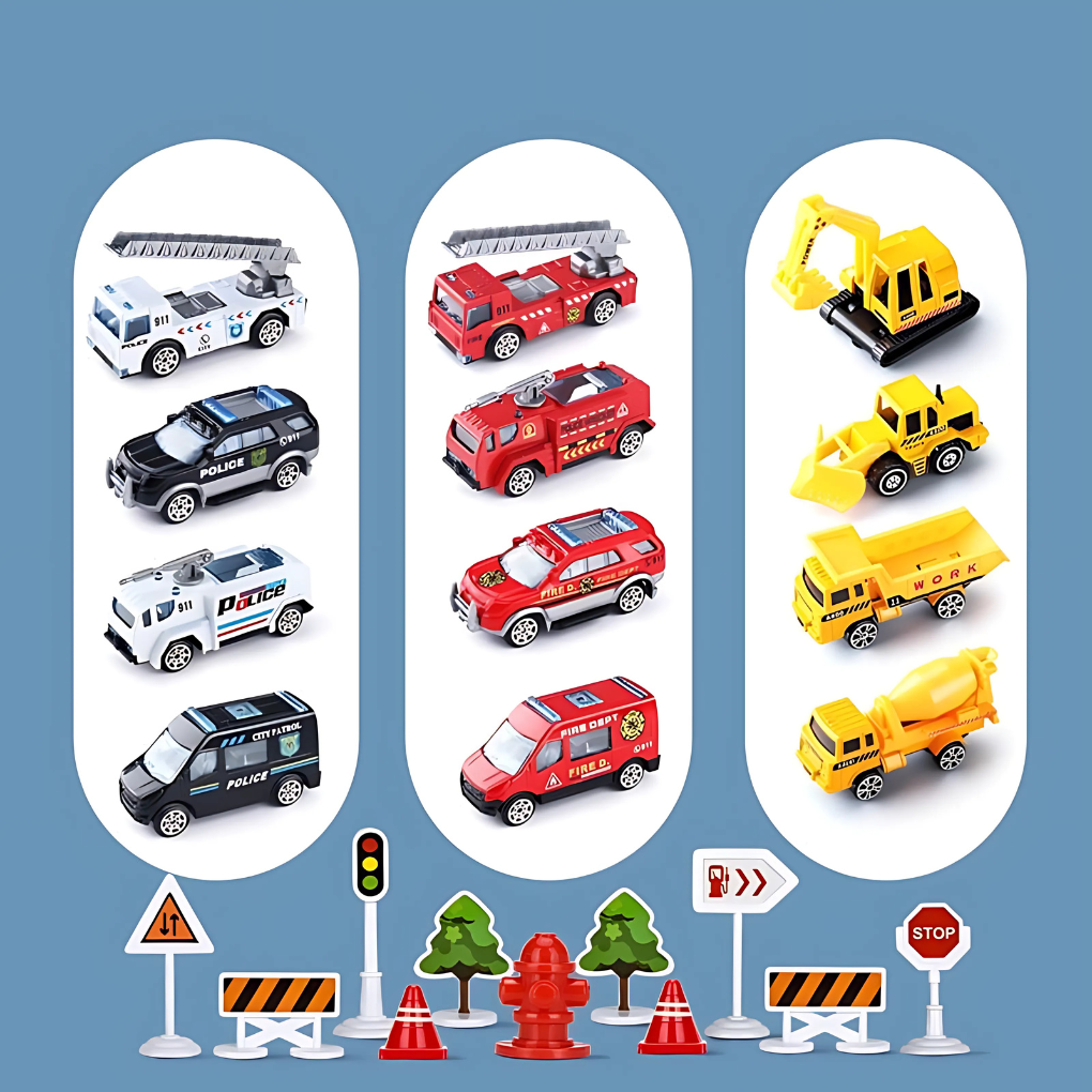 Davy | Kids Deformable Airplane Storage Playset with Cars