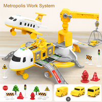 Davy | Set de juego de almacenamiento de avión deformable para niños con coches