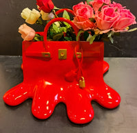 Davy | Jarrones LuxuPurse - Jarrón Estilizado en Forma de Bolsa para Flores hecho de Resina