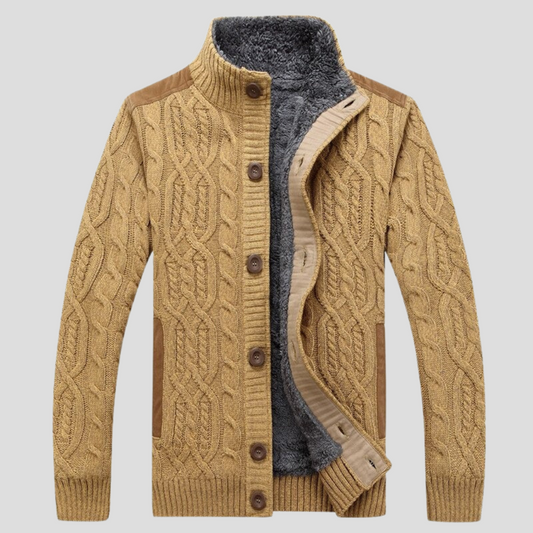 Davy | Men's Cable Knit Lined Cardigan