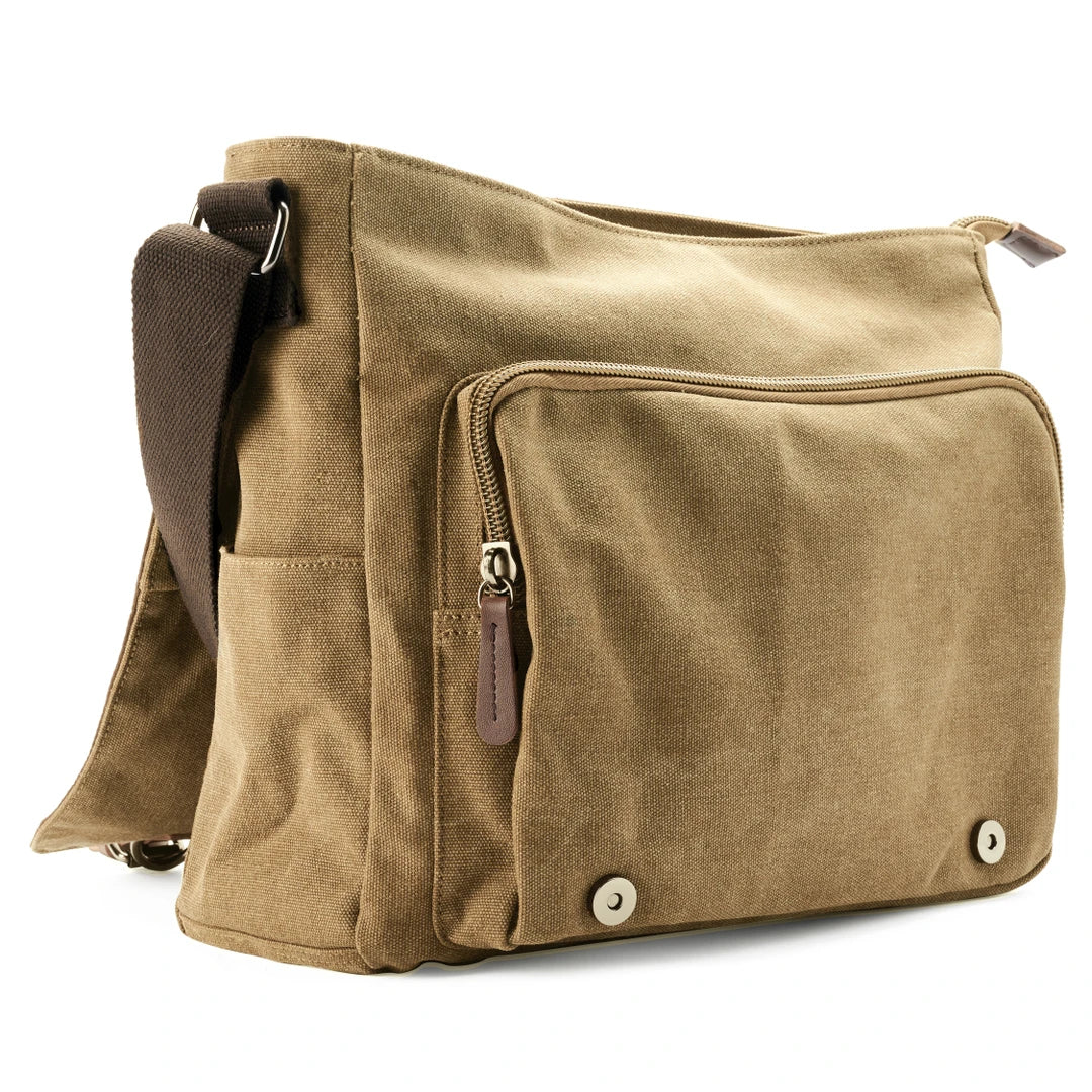 Davy | Men's Canvas Messenger Bag with Buckle Flap