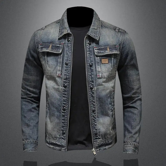 Davy | Men's Denim Jacket with Button-Front and Chest Pockets