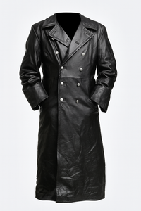 Davy | Gabardina militar vintage de cuero para hombre