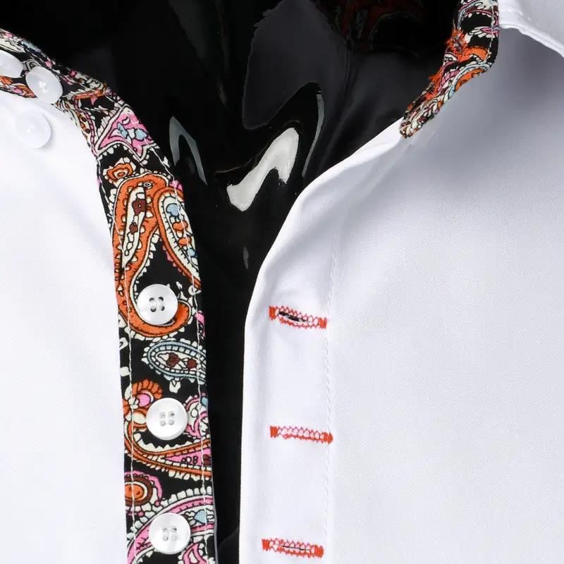 Davy | Men's Dress Shirt with Paisley Print Accents